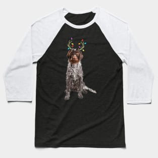 German Wirehaired Pointer Christmas Dog Baseball T-Shirt